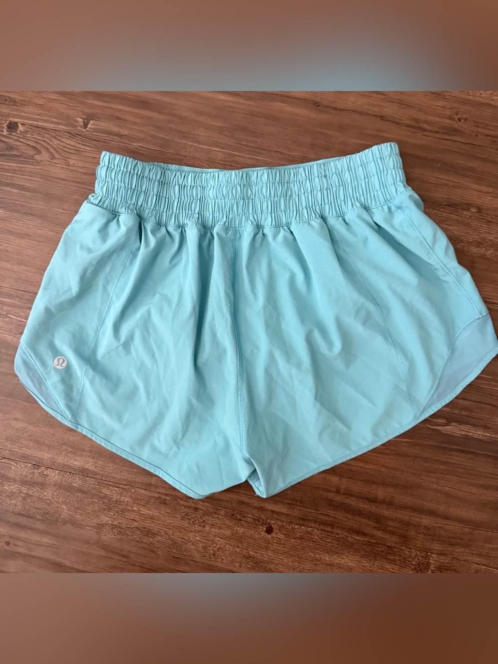 lululemon athletica Hotty Hot Sky Blue Athletic Shorts with Smocked Waistband